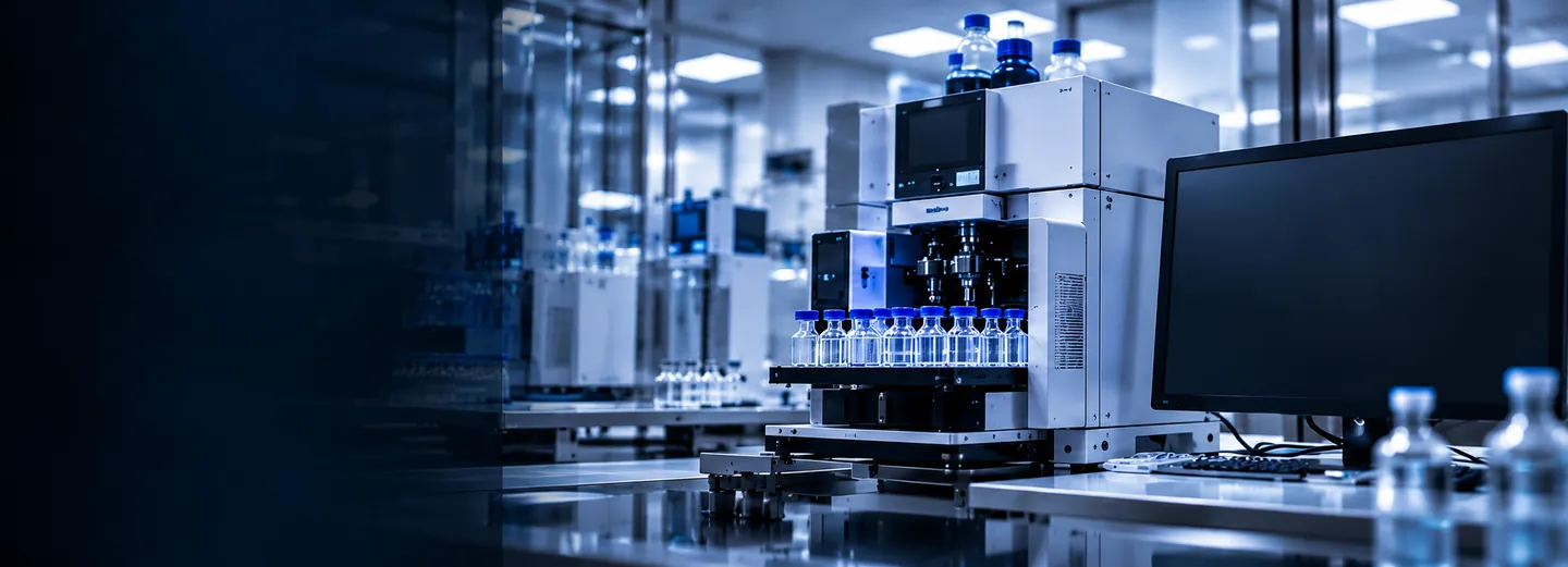 Laboratorio analítico de un entorno farmacéutico: instrumentación, muestras y métodos de trabajo.